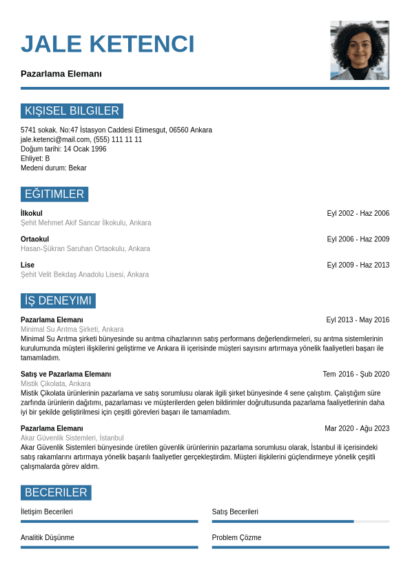 CV örnekleri Jobseeker