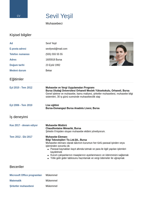 CV örnekleri Jobseeker