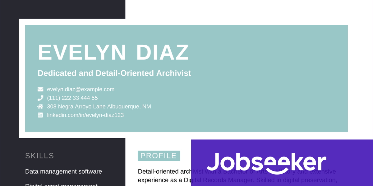 Archivist Resume Example Jobseeker