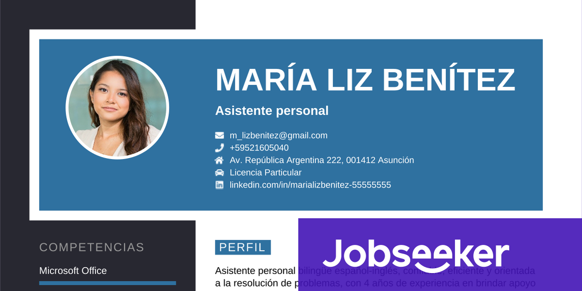 Ejemplo De Curr Culum Para Asistente Personal Jobseeker