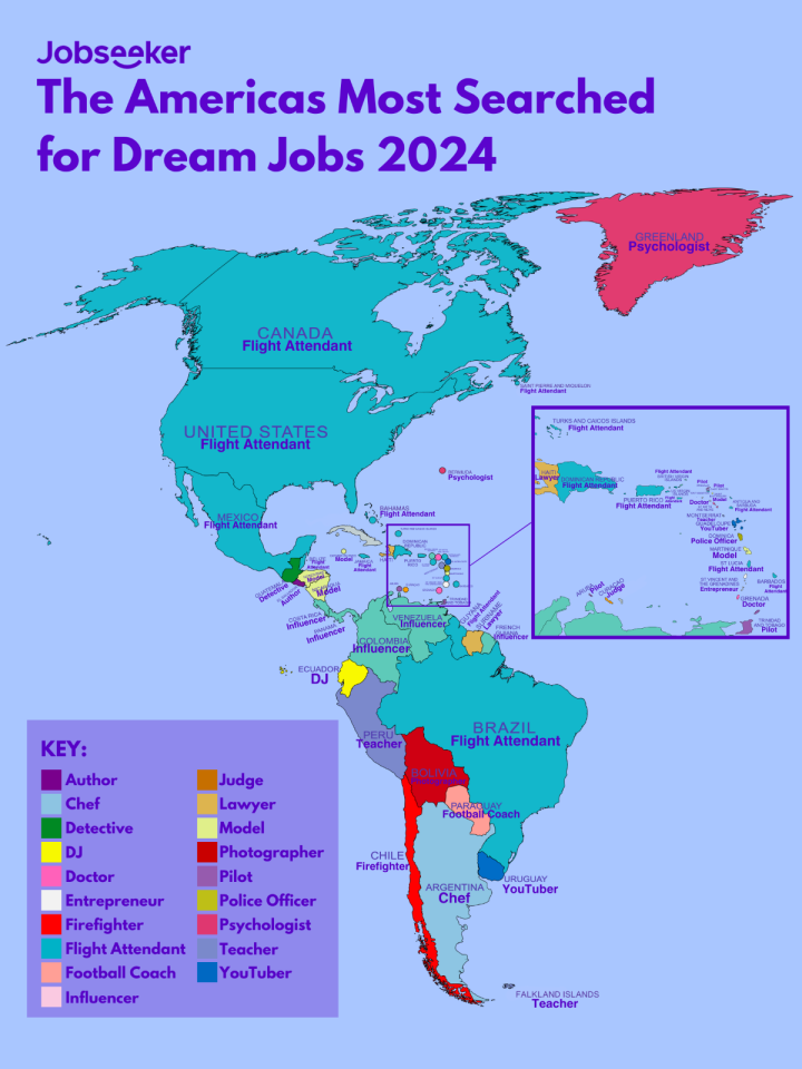 Empregos dos sonhos ao redor do mundo - América do Norte/Sul