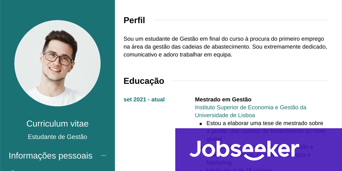 Exemplo De Curriculum Vitae Para Estudantes Jobseeker